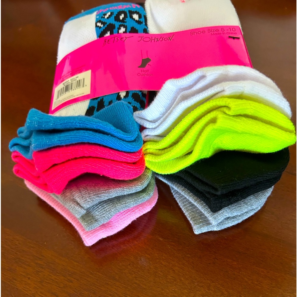 NEW - Sealed Betsy Johnson Women’s socks 8 pack size 5-10. Plus 3 bonus pair.